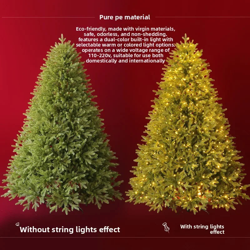 Arbre de noël PE de qualité supérieure, décor de vacances de luxe pour la maison, grand affichage festif scintillant, décoration d'ambiance d'arbre de noël, 2025