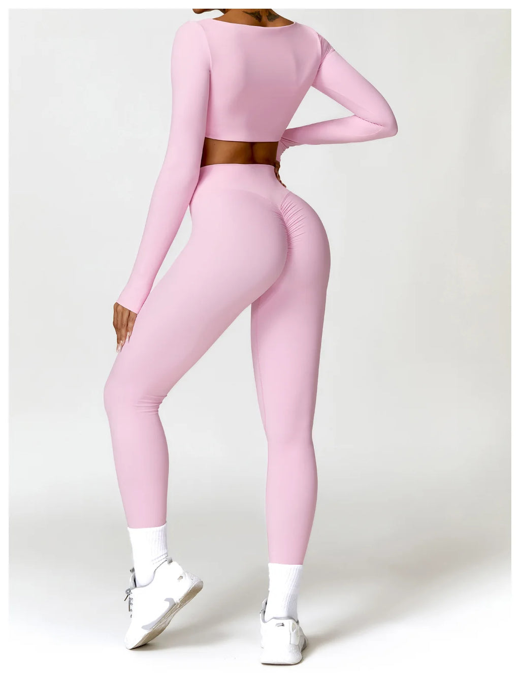 Costume de Yoga 2 pièces vêtements de Sport ensemble de Sport femmes survêtements vêtements de Sport soutien-gorge de Sport Fitness haut à manches longues entraînement Legging ensemble de Yoga