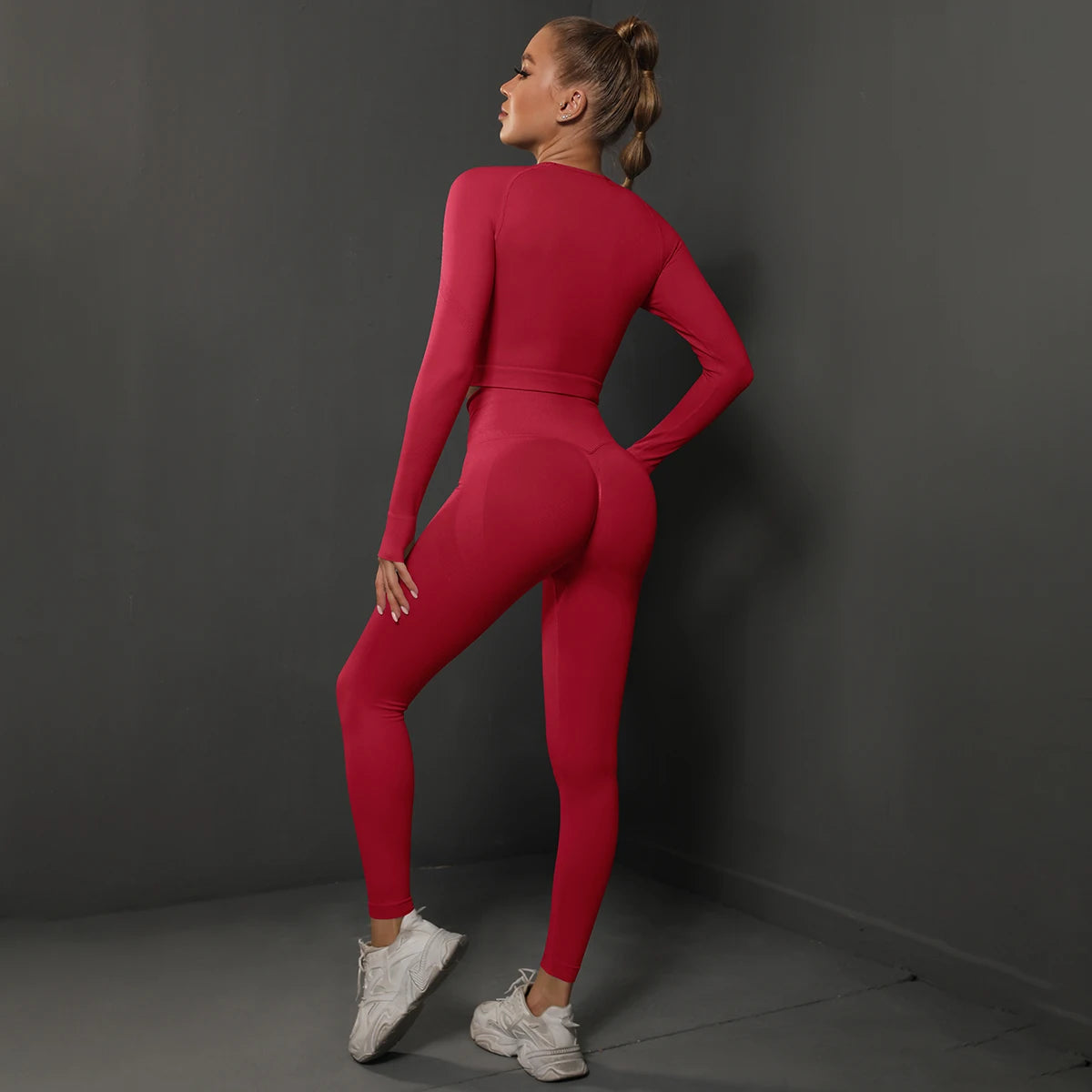 Ensemble de Yoga sans couture, haut court, Leggings taille haute, costumes pour femmes, vêtements d'entraînement de haute qualité, Fitness, ensemble deux pièces pour femmes