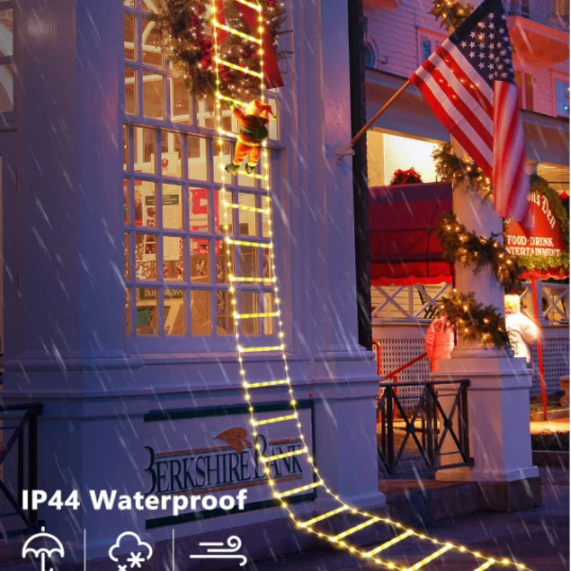 1.5/3M décoration de noël LED père noël échelle d'escalade lumière prise USB 8 Modes de clignotement approprié maison arbre de noël fenêtre murale