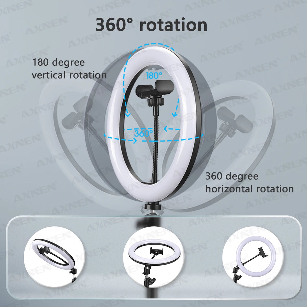 26 cm Photo Ringlight Led Selfie anneau lumière téléphone télécommande lampe photographie éclairage avec trépied support Youtube vidéo