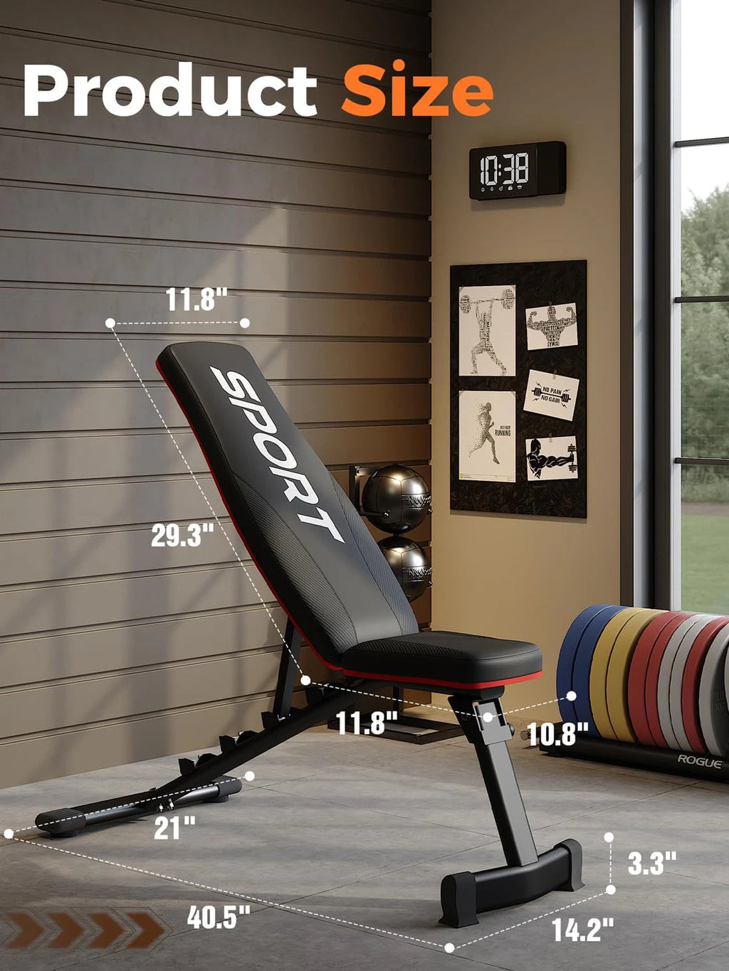 Banc de musculation utilitaire pour entraînement complet du corps, banc d'entraînement incliné pliable avec 5 dossiers, entraînement de force à domicile pliable rapide