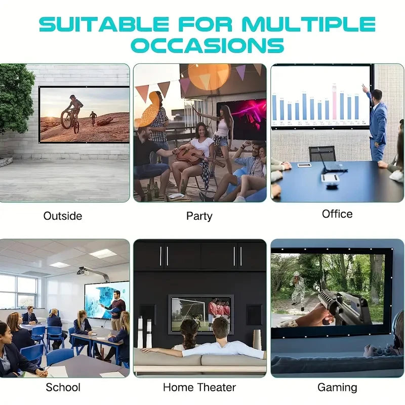 72 100 pouces écran de projecteur pliable Portable 16:9 Polyester adapté aux théâtres à domicile rassemblements bureaux écran de Projection HD