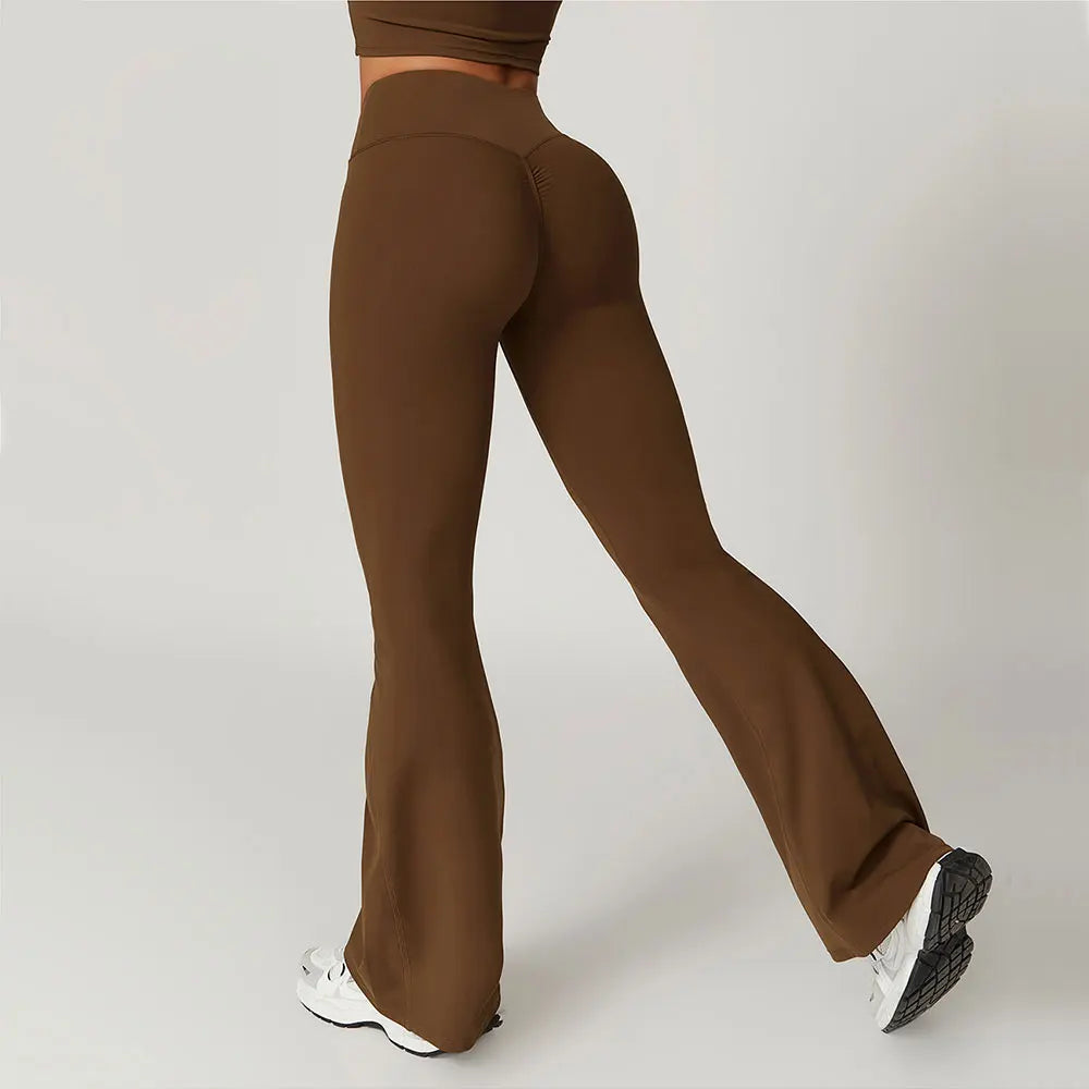 Pantalon évasé taille haute pour femme, leggings de yoga, leggings de fitness respirants, collants assiste, pantalons de sport, gym, course à pied, danse
