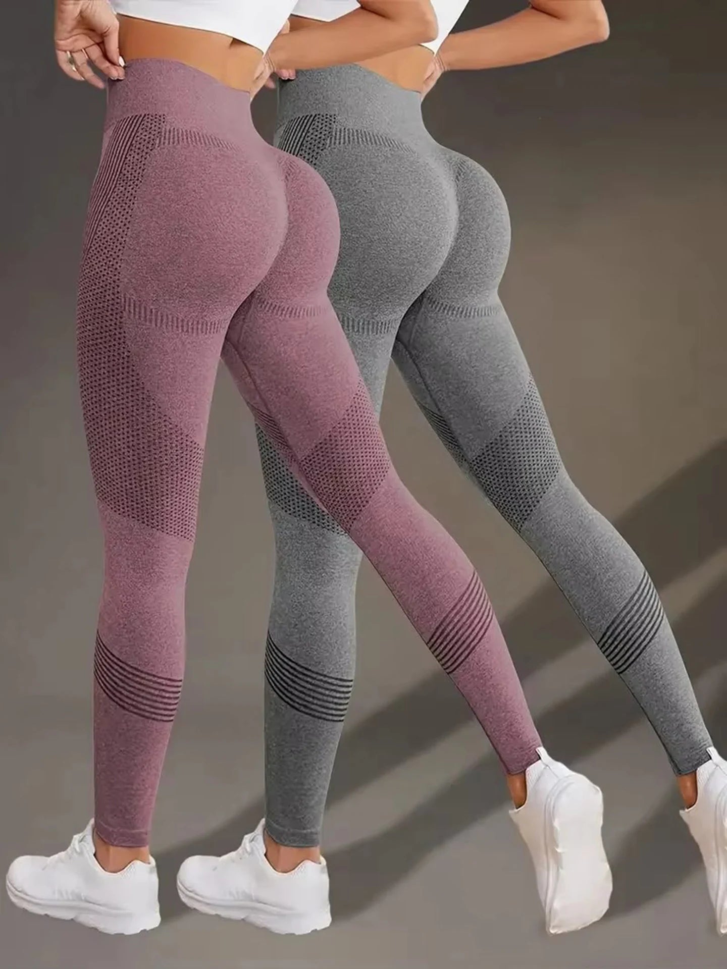 Leggings élastiques taille haute pour femmes, collants tricotés solides, sans couture, levage des fesses, Fitness, Yoga, mode, Leggings de sport