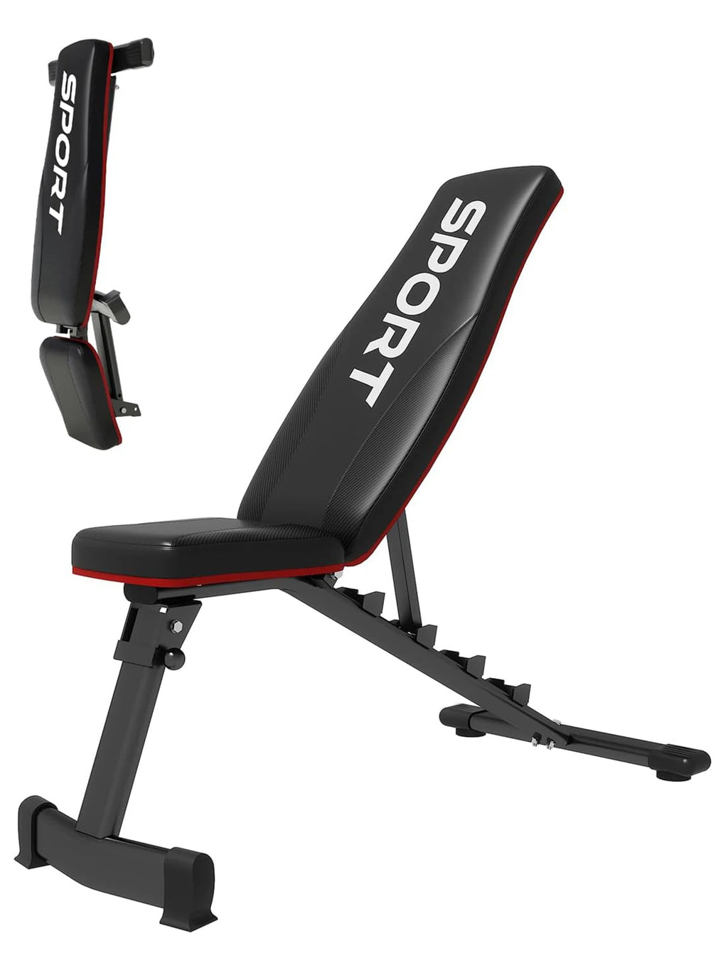 Banc de musculation utilitaire pour entraînement complet du corps, banc d'entraînement incliné pliable avec 5 dossiers, entraînement de force à domicile pliable rapide