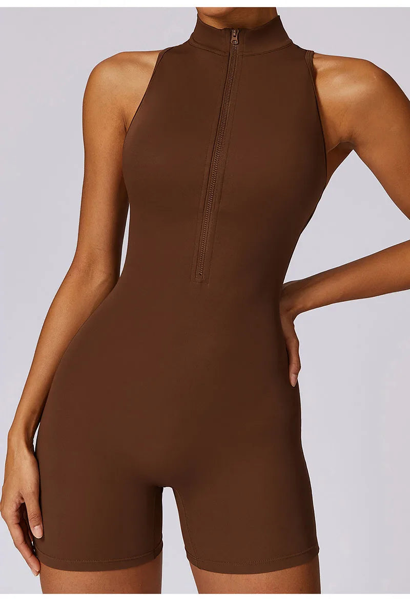 Cloud Hide – combinaison une pièce avec fermeture éclair sur le devant, body de sport pour femmes, salopette d'entraînement, vêtements de sport, Fitness, Yoga