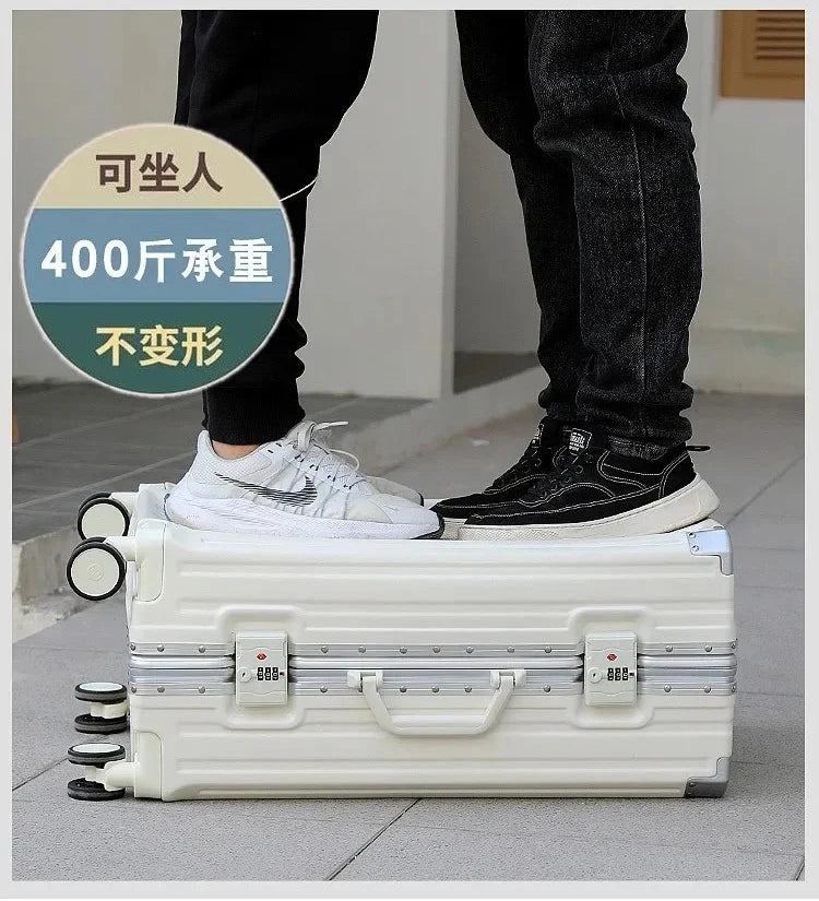 2025 nouvelle valise multifonction avec chargement USB cadre en aluminium + valise PC cabine de voyage porte-monnaie mâle et femelle 28/30 pouces 캐