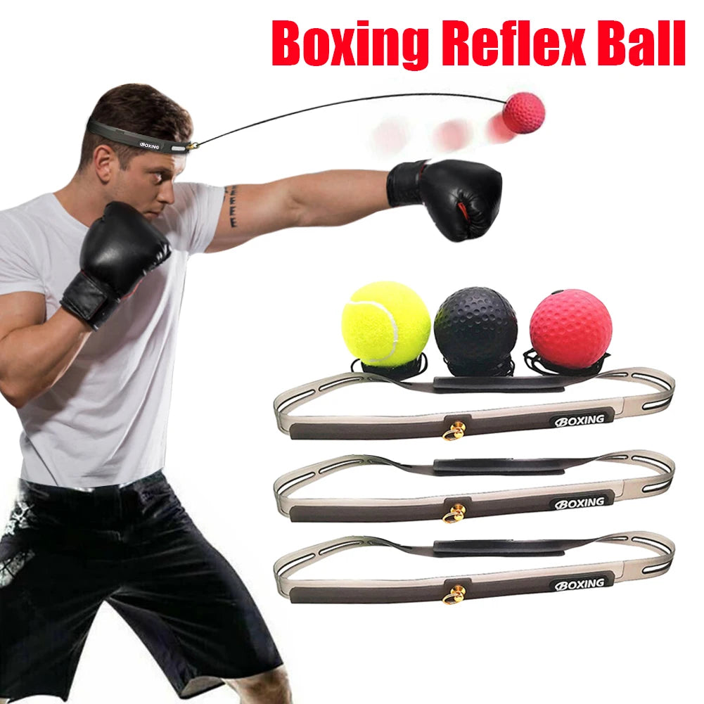 Balle de frappe de vitesse réflexe de boxe, balles en caoutchouc pour l'entraînement de réaction d'agilité avec bandeau anti-transpiration, équipements de Fitness, accessoires
