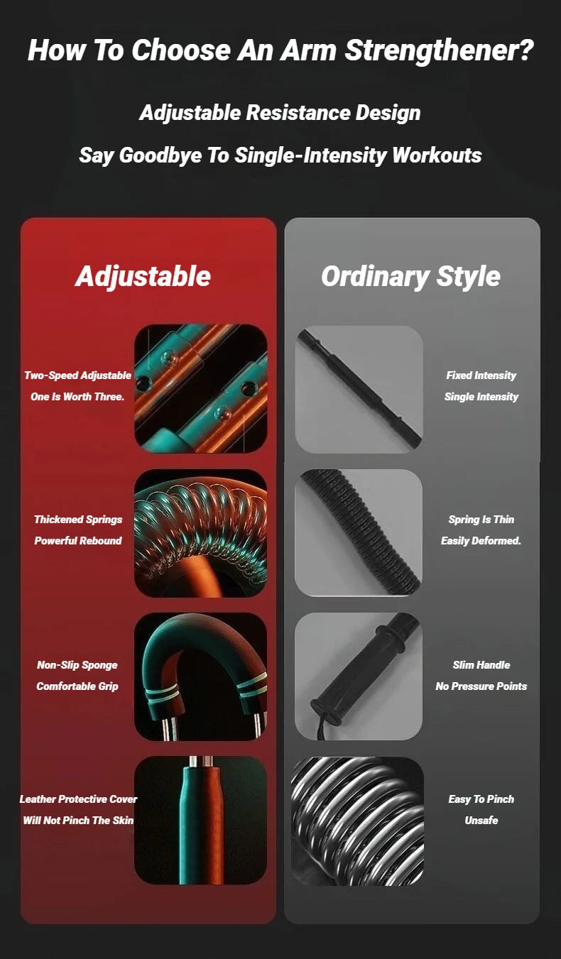 Exercice de bras réglable en forme de U avec poignée en mousse, barre d'entraînement à ressort, avant-bras, Triceps, extenseur de poitrine, équipement de Fitness Portable