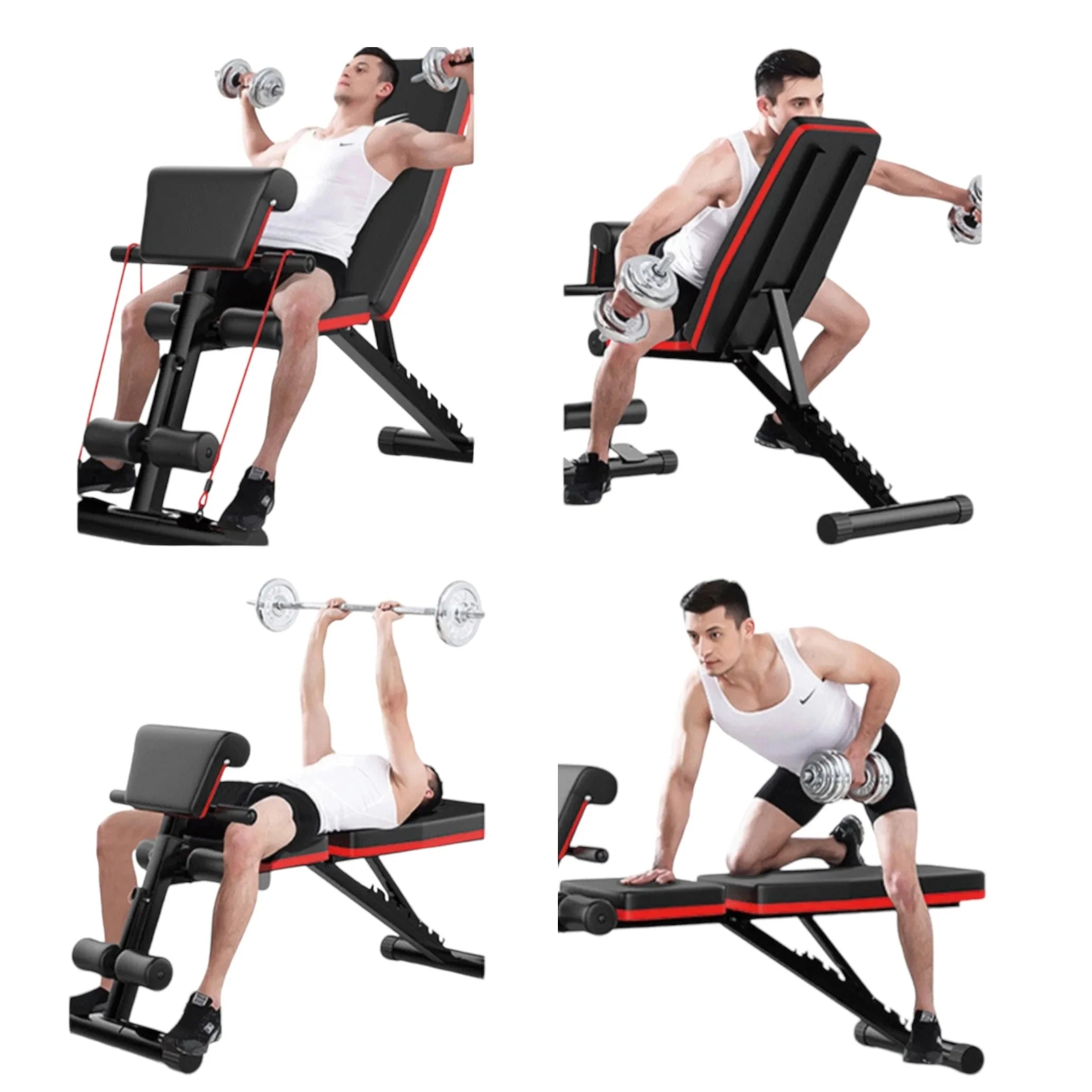 Banc d'haltères pliable et pliable, banc de musculation multifonctionnel pour entraînement complet, Machine de Fitness, salle de sport à domicile