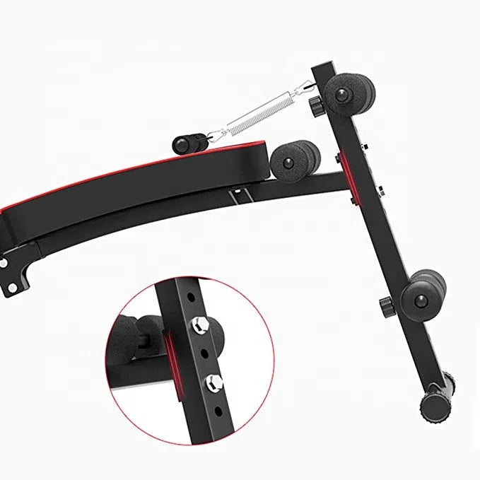 banc pliant pour l'entraînement abdominal et les muscles équipé d'une corde de tension, de jambe de force incline et de rehausseur