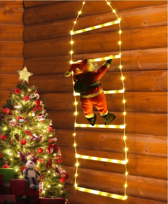 1.5/3M décoration de noël LED père noël échelle d'escalade lumière prise USB 8 Modes de clignotement approprié maison arbre de noël fenêtre murale