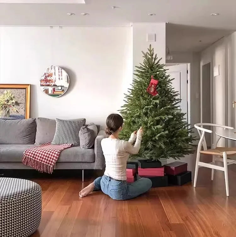 Arbre de noël PE de qualité supérieure, décor de vacances de luxe pour la maison, grand affichage festif scintillant, décoration d'ambiance d'arbre de noël, 2025