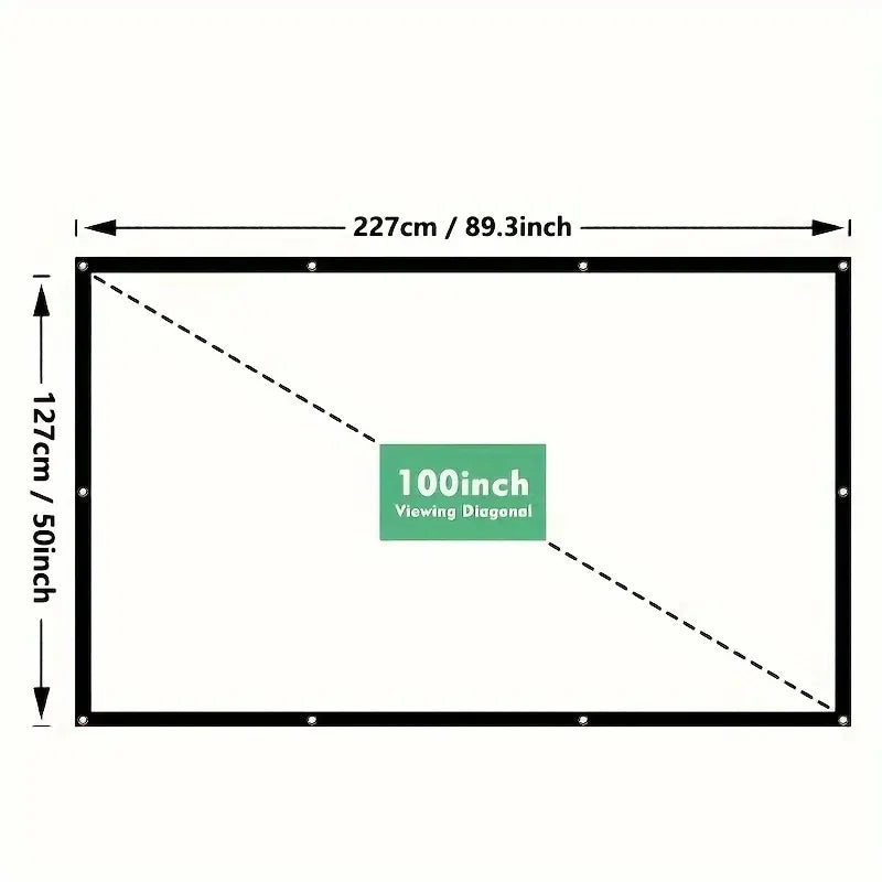 72 100 pouces écran de projecteur pliable Portable 16:9 Polyester adapté aux théâtres à domicile rassemblements bureaux écran de Projection HD