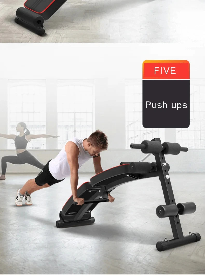 banc pliant pour l'entraînement abdominal et les muscles équipé d'une corde de tension, de jambe de force incline et de rehausseur