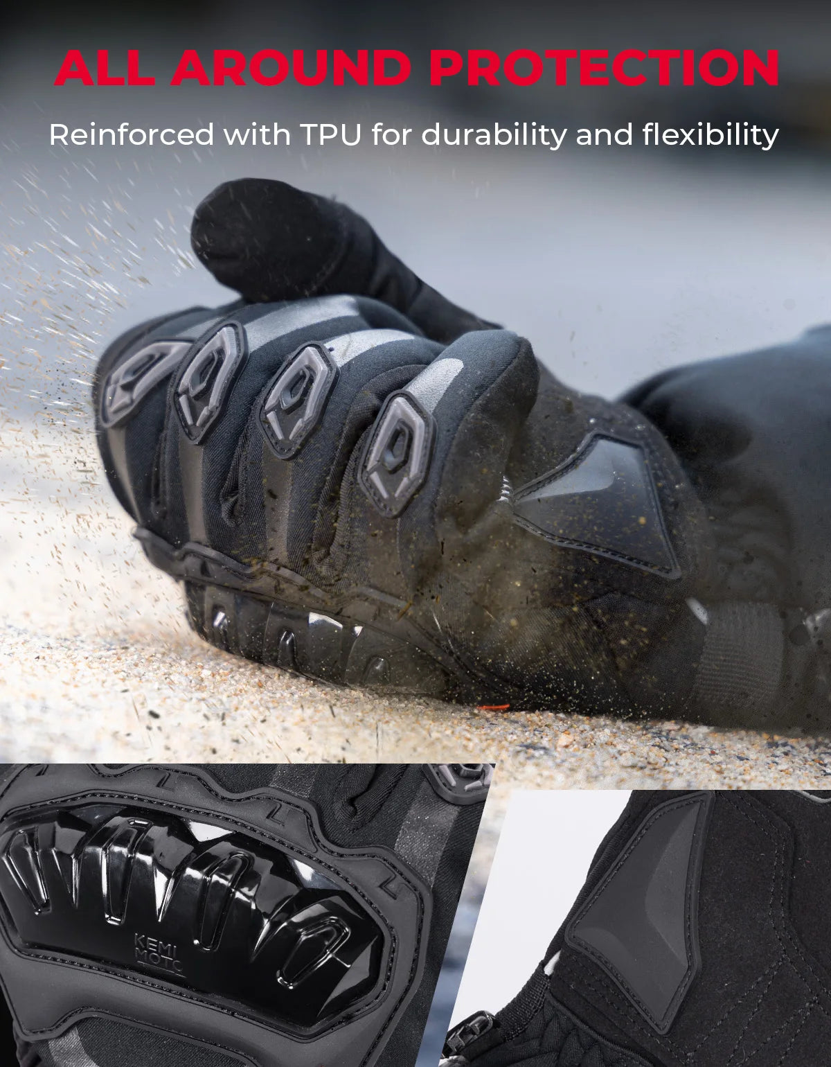 KEMIMOTO ski gants chauffants hiver gants chauffants pour motoneige chaud imperméable Rechargeable chauffage thermique Moto gants