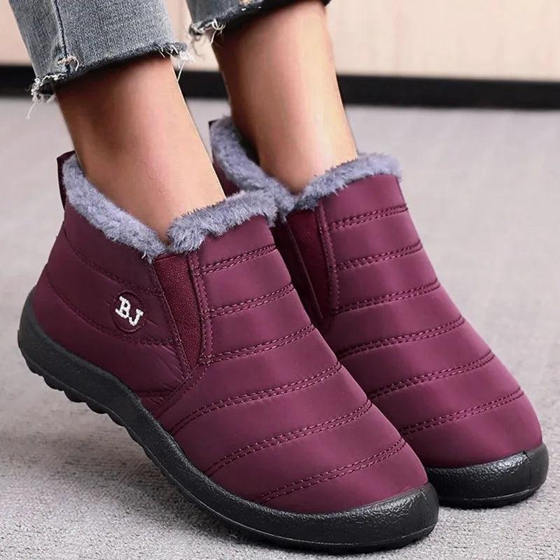 Baskets femmes chaussures hiver bottes de neige femmes baskets offres solide garder au chaud femmes chaussures de sport unisexe sans lacet bottes d'hiver