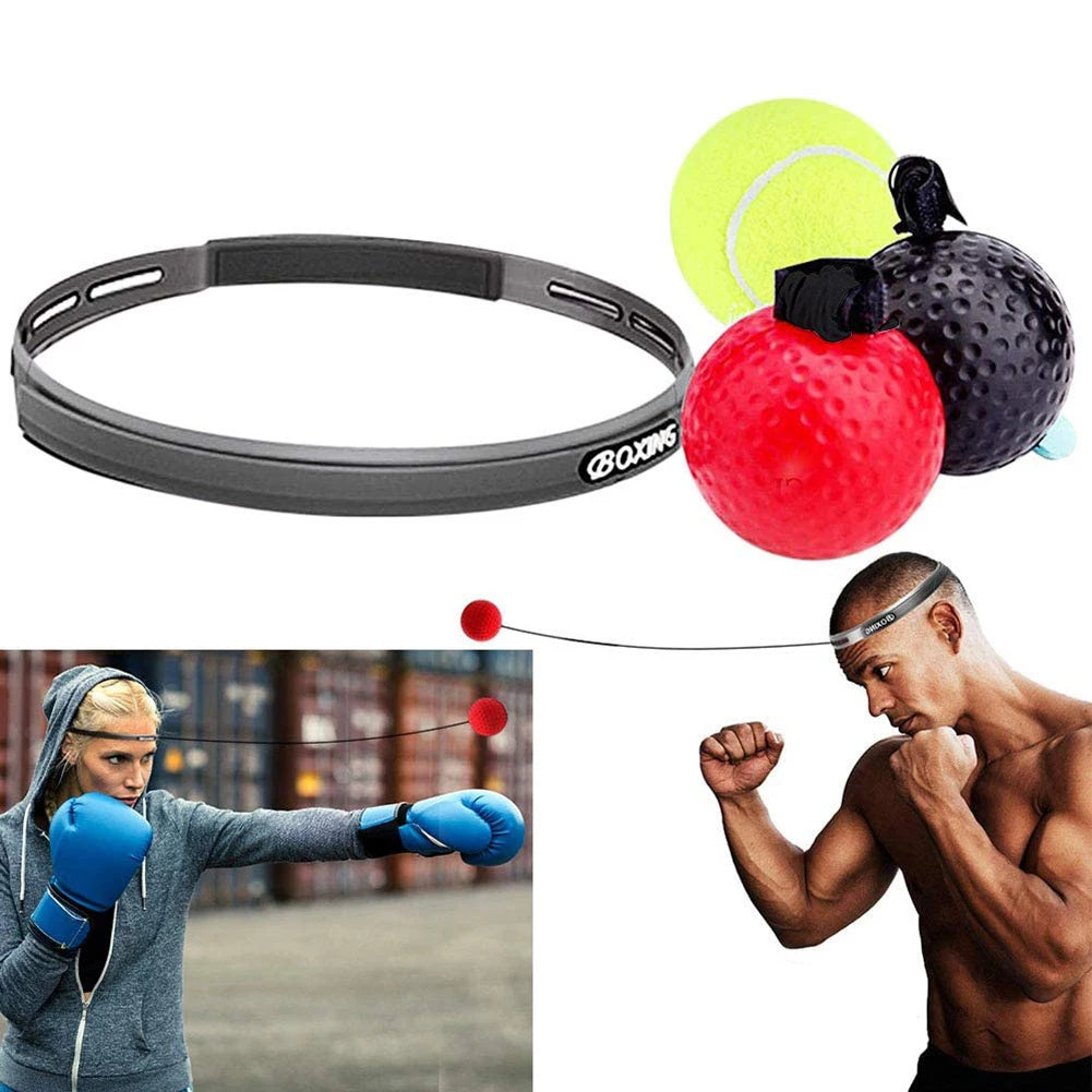 Balle de frappe de vitesse réflexe de boxe, balles en caoutchouc pour l'entraînement de réaction d'agilité avec bandeau anti-transpiration, équipements de Fitness, accessoires