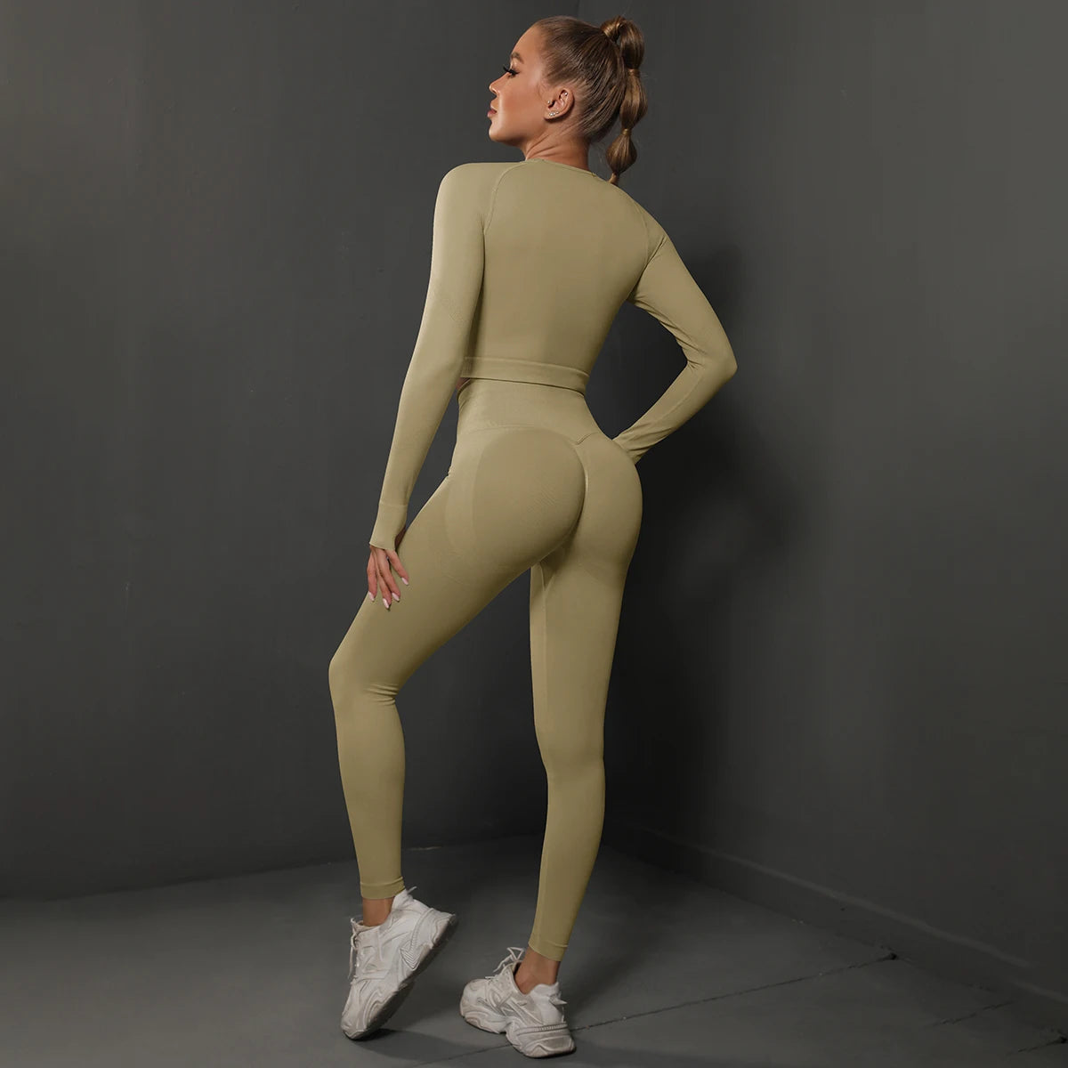 Ensemble de Yoga sans couture, haut court, Leggings taille haute, costumes pour femmes, vêtements d'entraînement de haute qualité, Fitness, ensemble deux pièces pour femmes