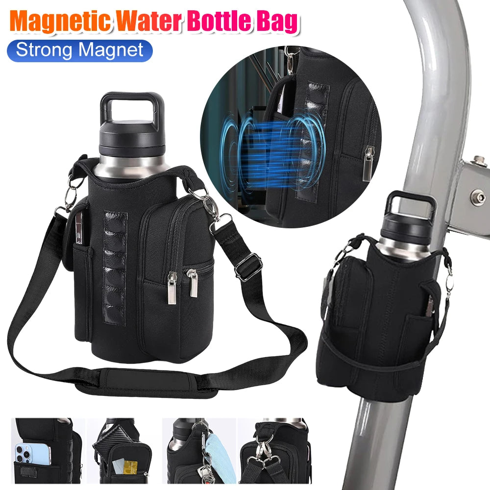 2025 nouveau sac de bouteille d'eau magnétique fronde sac de sport porte-gobelet d'eau avec aimant fort pour les Sports de plein air sac de transport de bouteille d'eau