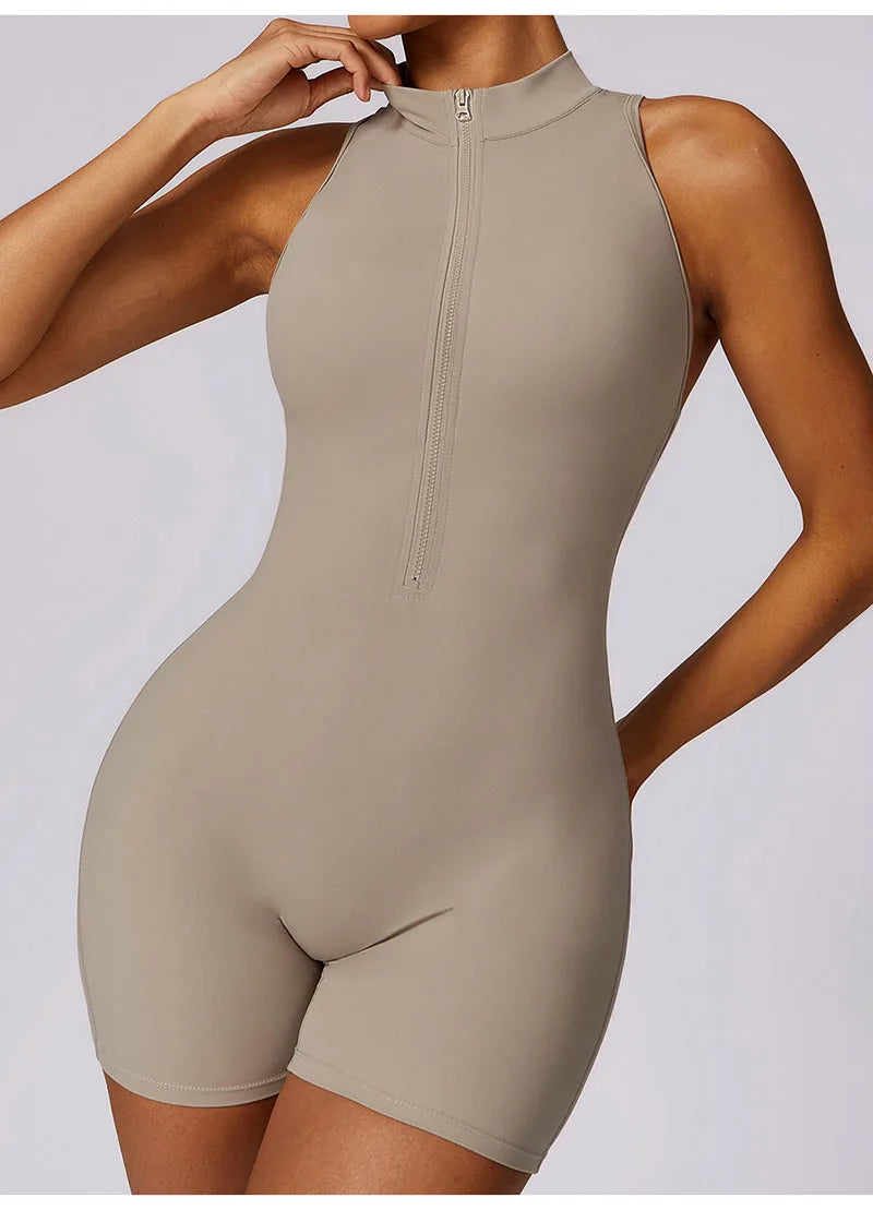 Cloud Hide – combinaison une pièce avec fermeture éclair sur le devant, body de sport pour femmes, salopette d'entraînement, vêtements de sport, Fitness, Yoga