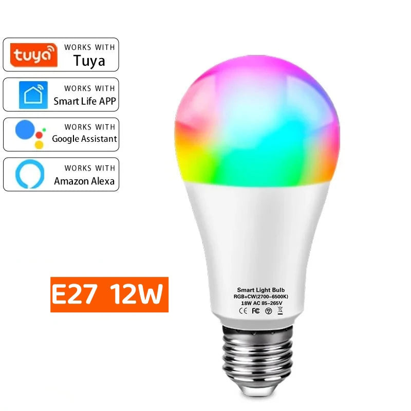Ampoule LED WiFi intelligente E27 RGB, application Cozylife, ampoules à intensité variable, fonctionne avec Alexa Google Home, commande vocale, lampe LED magique