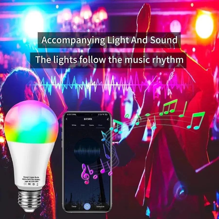 Ampoule LED WiFi intelligente E27 RGB, application Cozylife, ampoules à intensité variable, fonctionne avec Alexa Google Home, commande vocale, lampe LED magique