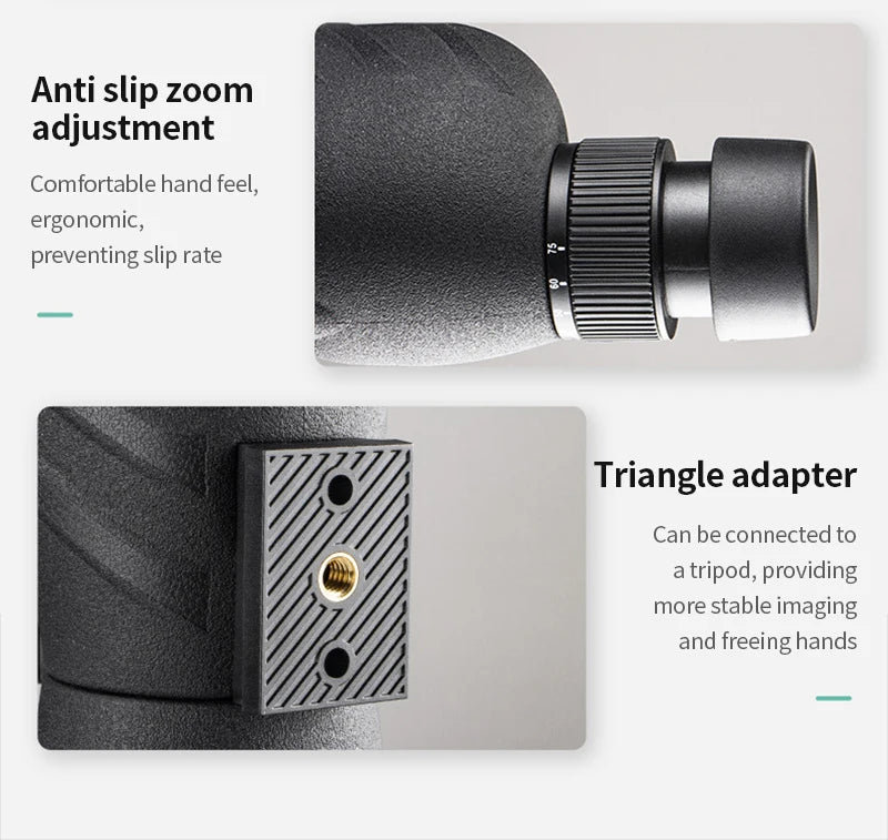 25-75x60 HD longue-vue puissant monoculaire Zoom télescope prisme étanche pour l'observation des oiseaux cible tir Camping