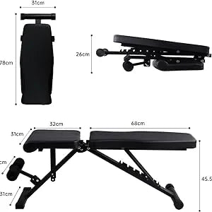 Banc de musculation noir réglable pliable abdominal multifonctionnel gymnase entraînement à domicile