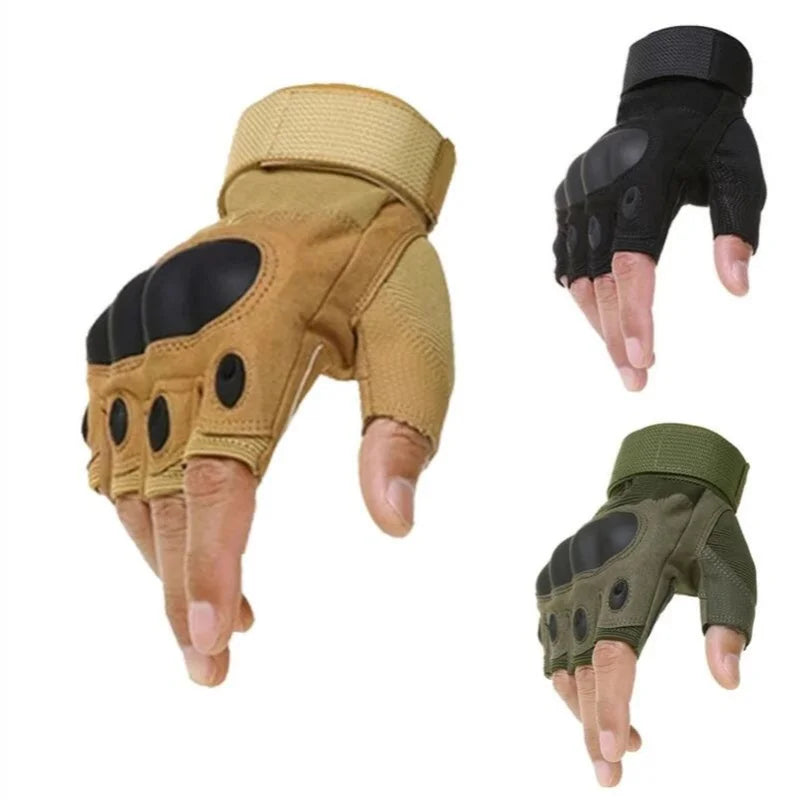 Gants demi-doigt pour hommes, mitaines militaires d'extérieur, sports de tir, chasse, airsoft, moto, cyclisme