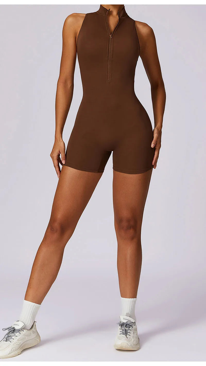 Cloud Hide – combinaison une pièce avec fermeture éclair sur le devant, body de sport pour femmes, salopette d'entraînement, vêtements de sport, Fitness, Yoga