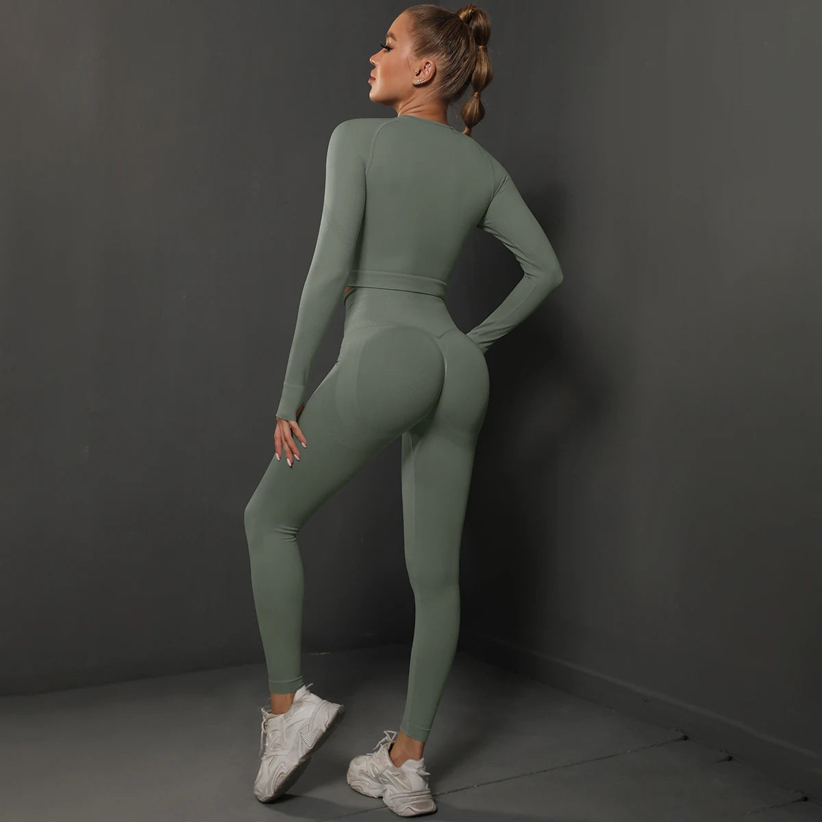 Ensemble de Yoga sans couture, haut court, Leggings taille haute, costumes pour femmes, vêtements d'entraînement de haute qualité, Fitness, ensemble deux pièces pour femmes