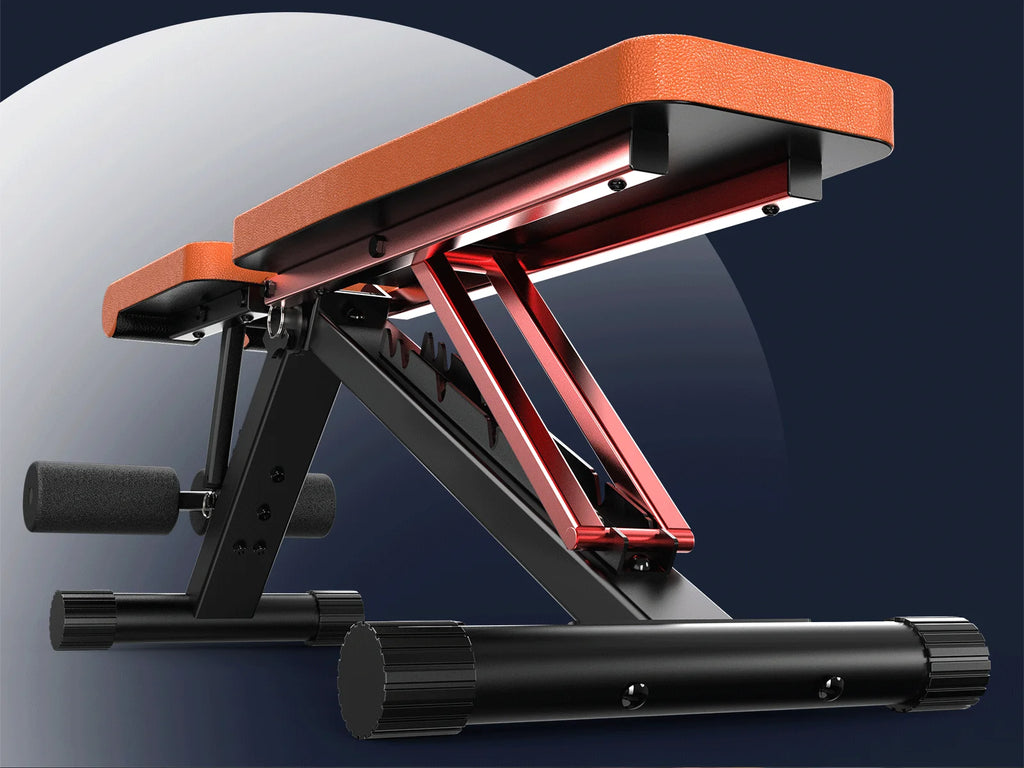 Banc de musculation pliable et réglable, banc d'entraînement multifonctionnel pour la maison avec une capacité de charge de 400 kg, banc incliné 4 en 1 (A200)