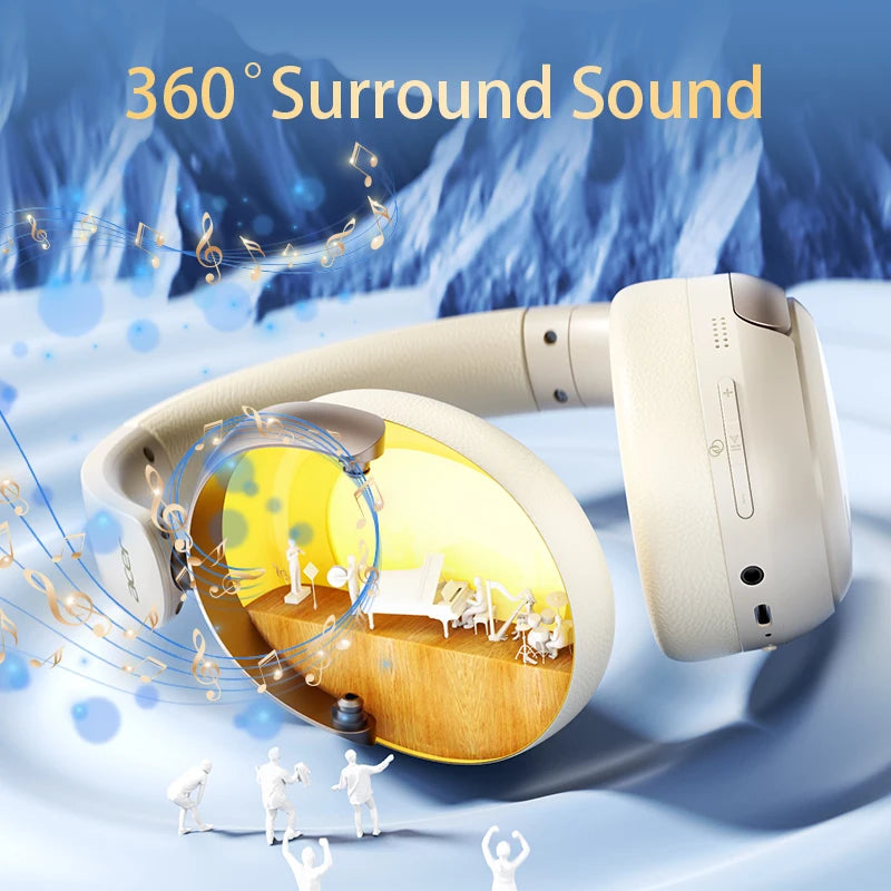 Acer OHR516 ANC casque sans fil 48dB suppression du bruit hi-res Audio spatial écouteur avec LDAC Bluetooth 5.4 sur l'oreille casque