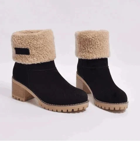 Bottes de neige doublées en polaire mi-mollet pour femmes, taille 43, Style Wish, bottes en coton confortables améliorées en caoutchouc pour l'automne et l'hiver