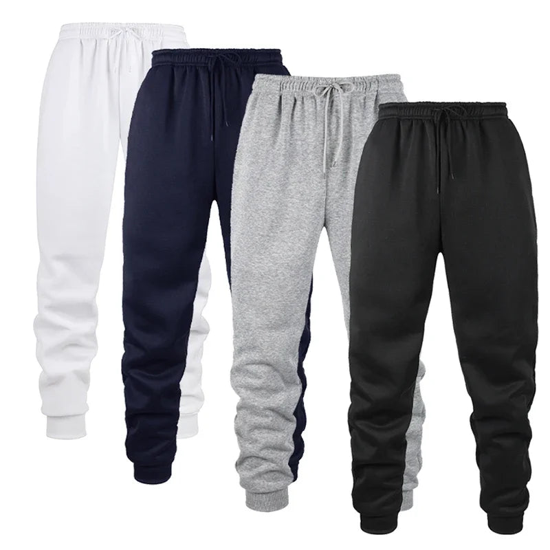 Pantalons de Jogging décontractés pour hommes, pantalons de survêtement en polaire pour un entraînement doux et confortable, automne et hiver