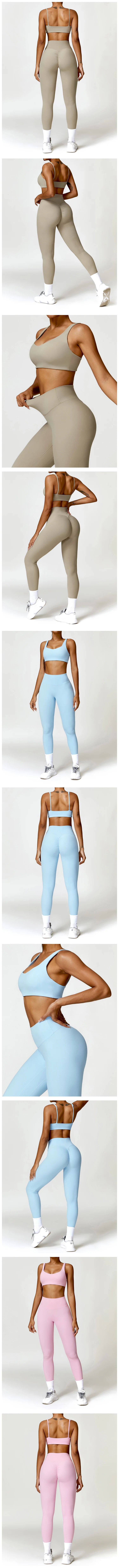 Costume de Yoga 2 pièces vêtements de Sport ensemble de Sport femmes survêtements vêtements de Sport soutien-gorge de Sport Fitness haut à manches longues entraînement Legging ensemble de Yoga