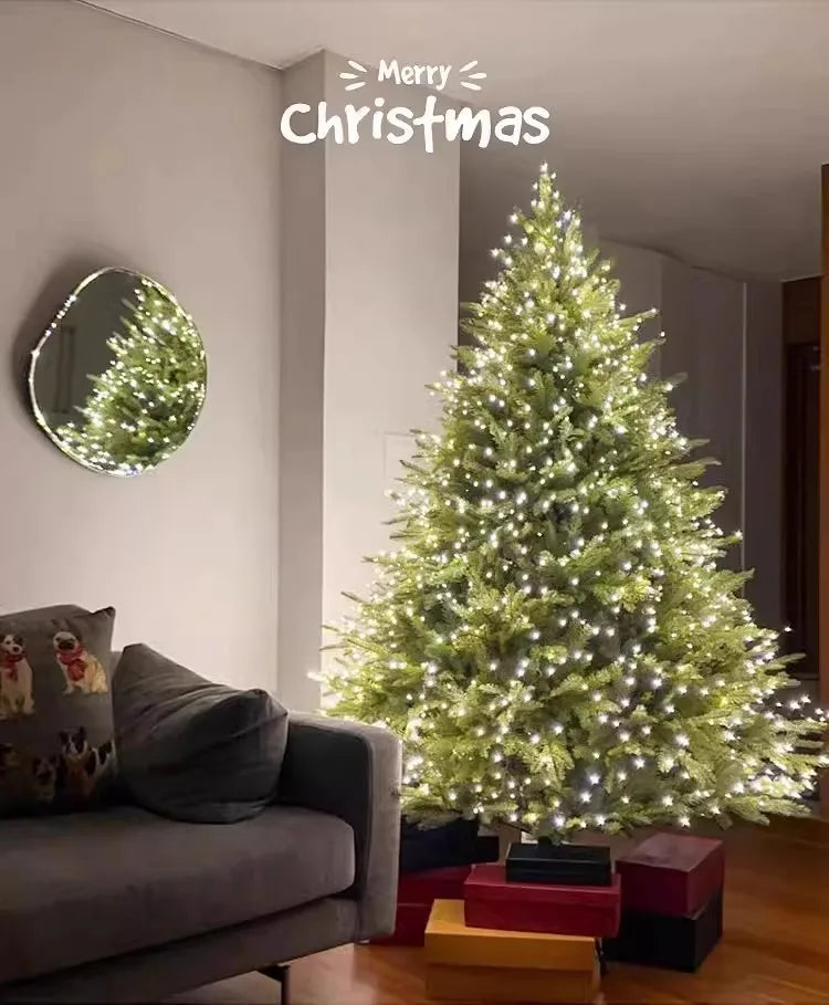 Arbre de noël PE de qualité supérieure, décor de vacances de luxe pour la maison, grand affichage festif scintillant, décoration d'ambiance d'arbre de noël, 2025