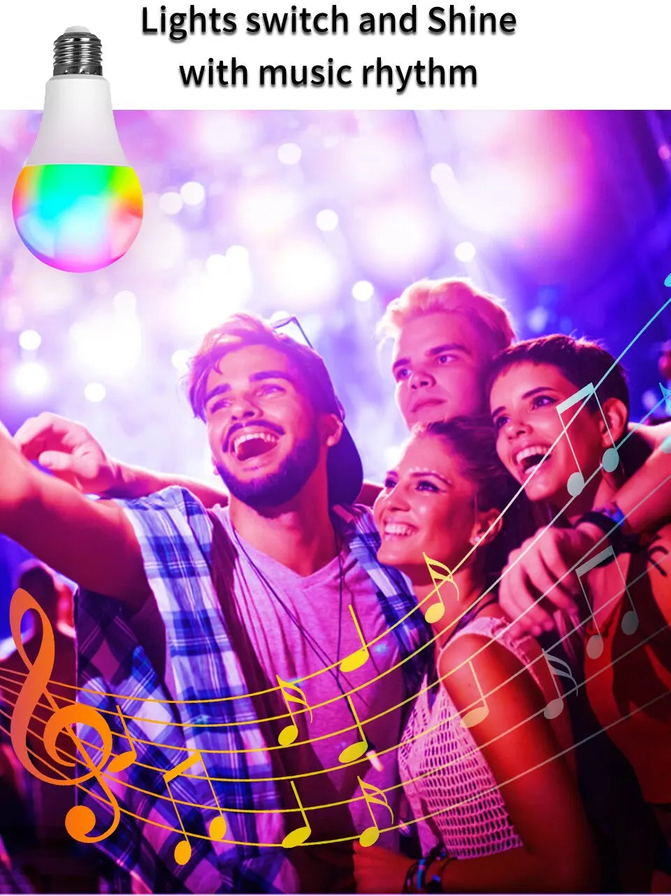 Ampoule LED WiFi intelligente E27 RGB, application Cozylife, ampoules à intensité variable, fonctionne avec Alexa Google Home, commande vocale, lampe LED magique