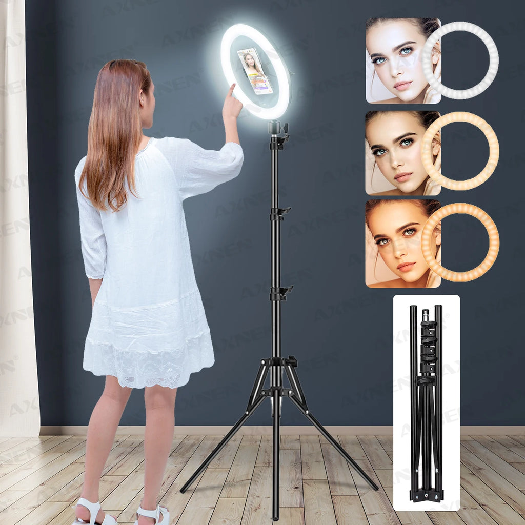 26 cm Photo Ringlight Led Selfie anneau lumière téléphone télécommande lampe photographie éclairage avec trépied support Youtube vidéo