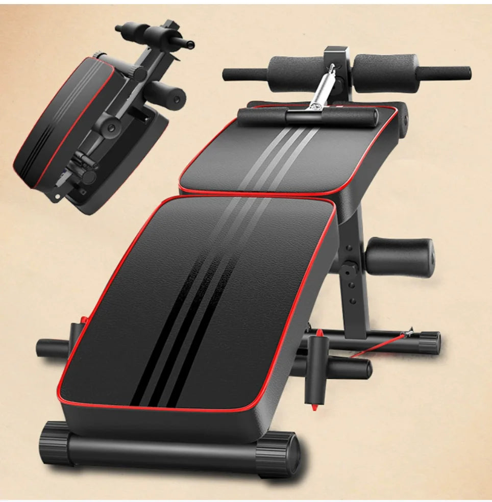 banc pliant pour l'entraînement abdominal et les muscles équipé d'une corde de tension, de jambe de force incline et de rehausseur