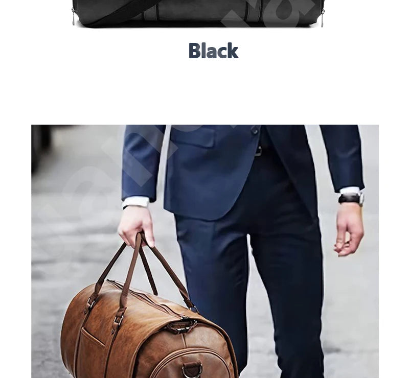 2025 nouveaux hommes grande capacité en cuir étanche week-end voyage affaires Convertible costume sac 2 en 1 main bagage à main sac