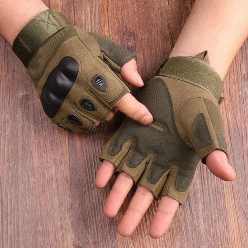 Gants demi-doigt pour hommes, mitaines militaires d'extérieur, sports de tir, chasse, airsoft, moto, cyclisme