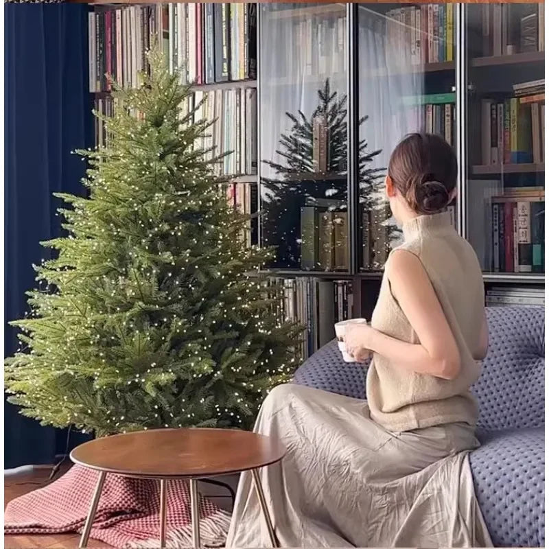 Arbre de noël PE de qualité supérieure, décor de vacances de luxe pour la maison, grand affichage festif scintillant, décoration d'ambiance d'arbre de noël, 2025
