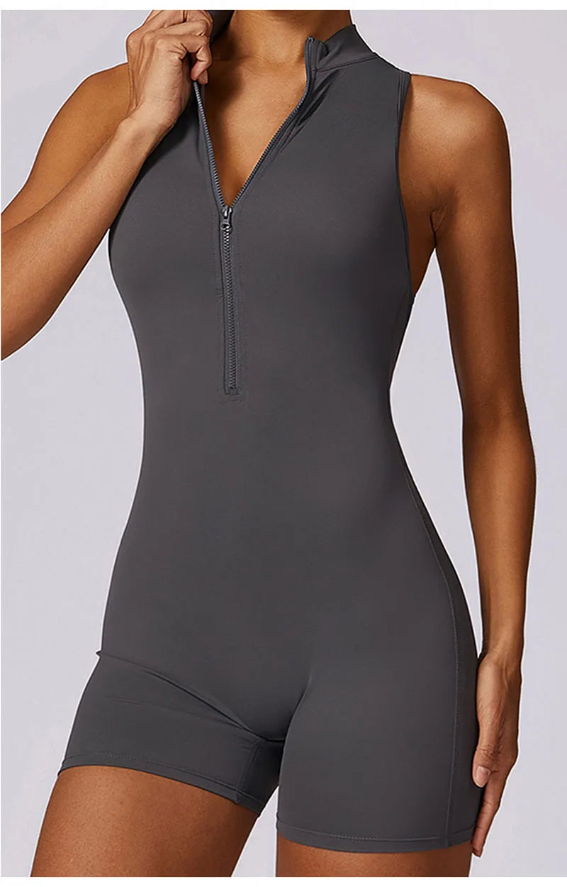 Cloud Hide – combinaison une pièce avec fermeture éclair sur le devant, body de sport pour femmes, salopette d'entraînement, vêtements de sport, Fitness, Yoga