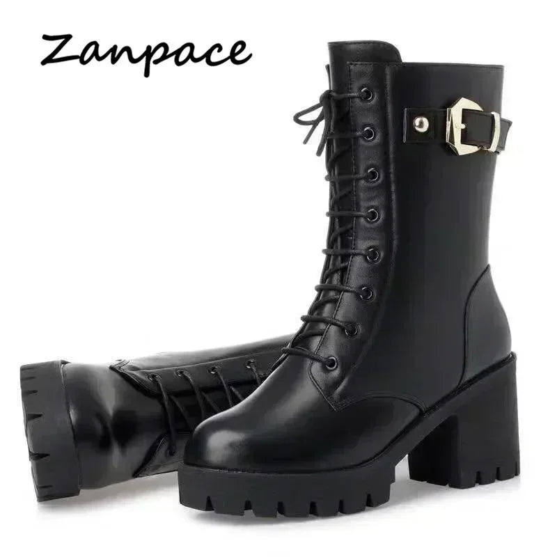 2025 hiver cuir femmes bottes d'hiver laine épaisse chaud femmes à talons hauts véritable botte de haute qualité femme bottes de neige femmes chaussures