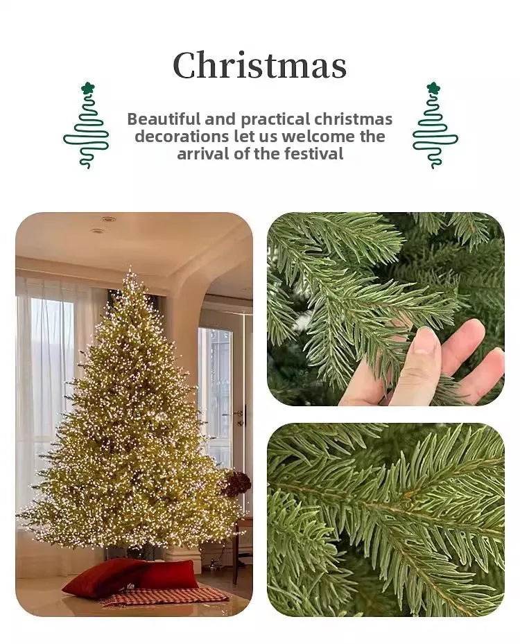 Arbre de noël PE de qualité supérieure, décor de vacances de luxe pour la maison, grand affichage festif scintillant, décoration d'ambiance d'arbre de noël, 2025